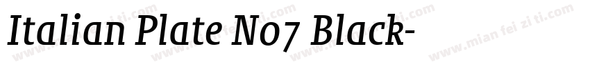 Italian Plate No7 Black字体转换